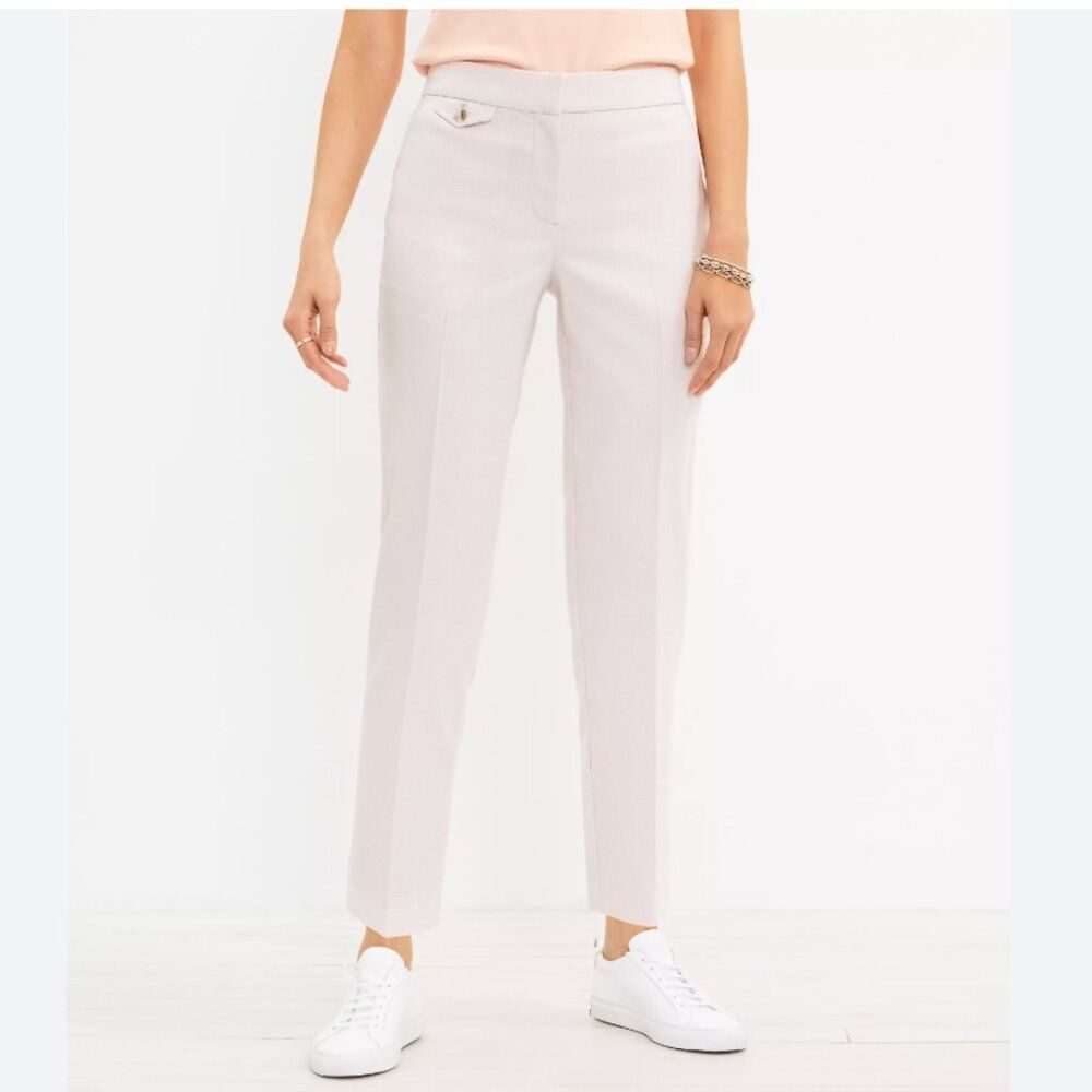 LOFT Button Pocket Slim Pants in Houndstooth - Size 8 - NWT